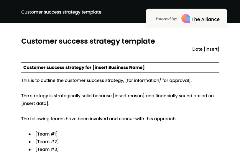 Customer success strategy template