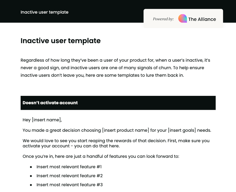 Inactive user template