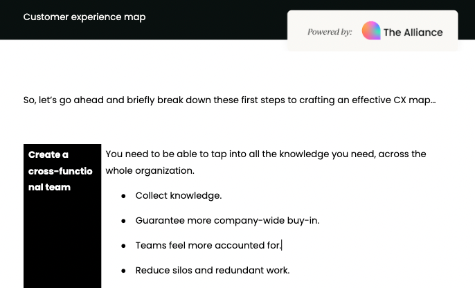 Customer experience map template