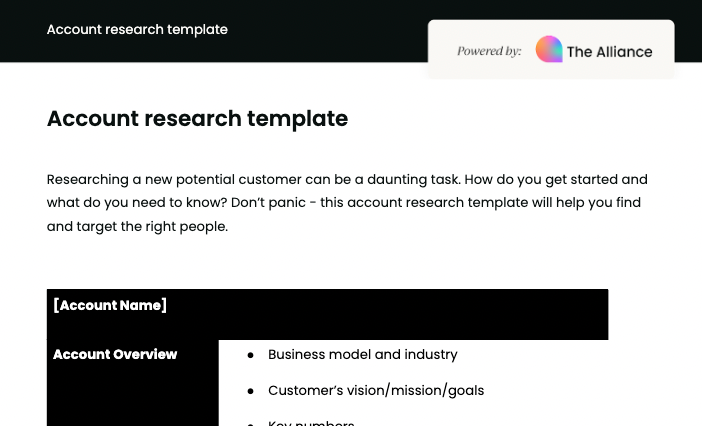 Account research template