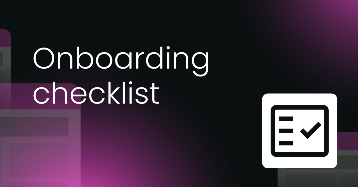 Onboarding checklist