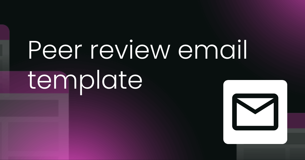 Peer review email template